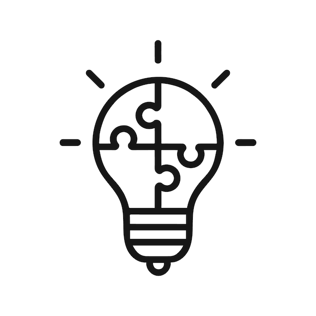 bulb idea line icon vector