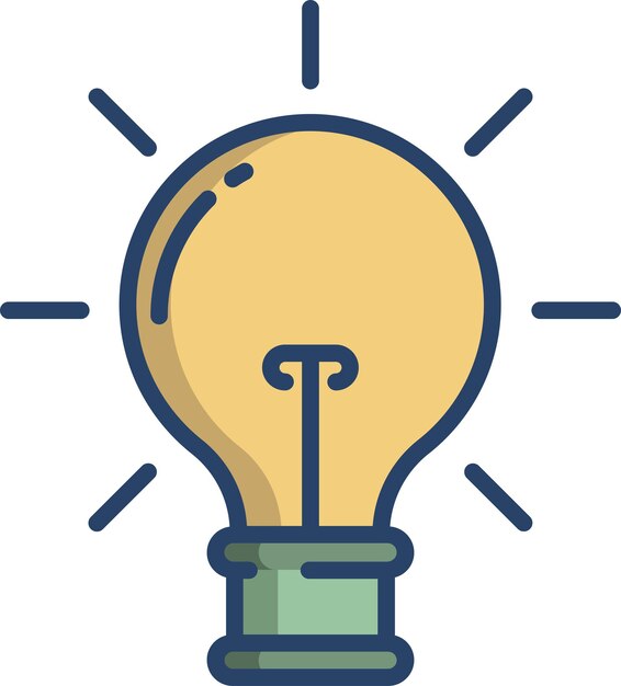 Bulbsolid linear color vector illustration