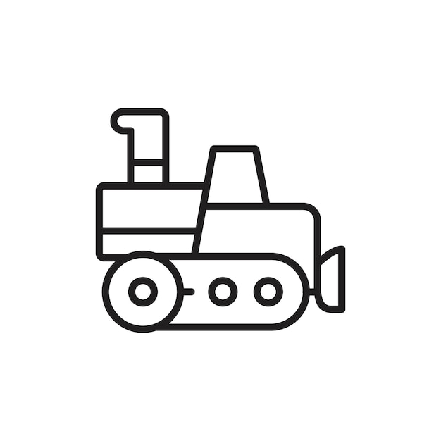 bulldozer icon simple thin outline