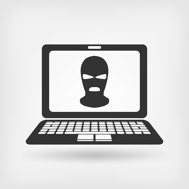 Burglar in mask hacker concept