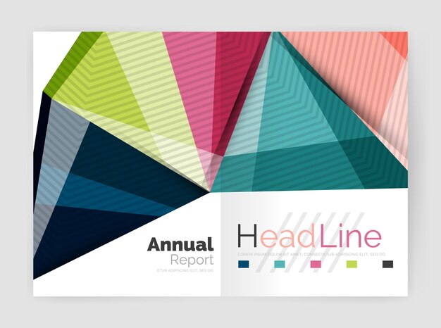 Business abstract geometric financial report brochure template