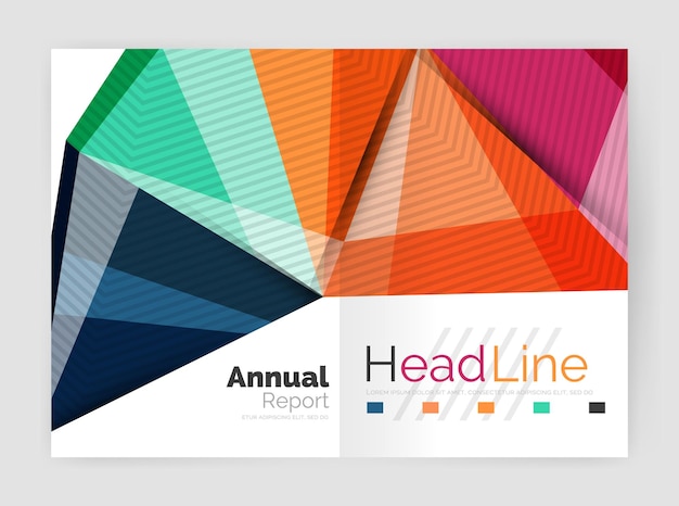 Business abstract geometric financial report brochure template