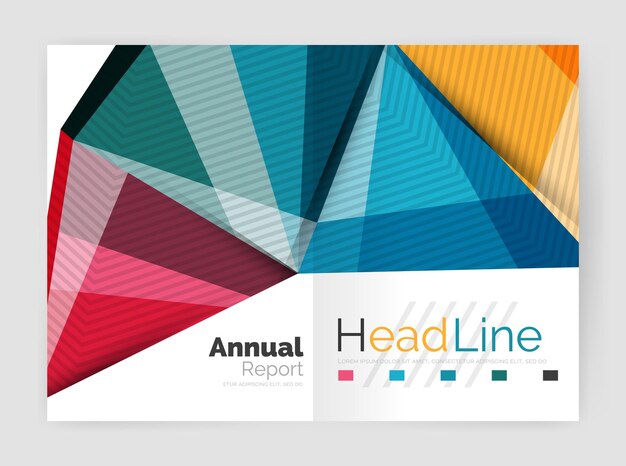 Business abstract geometric financial report brochure template