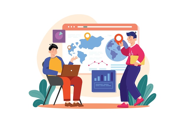 Business Activities Illustration concept Flat illustration isolated on white background