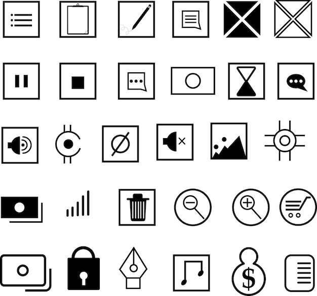 Business and corporate symbol icons set