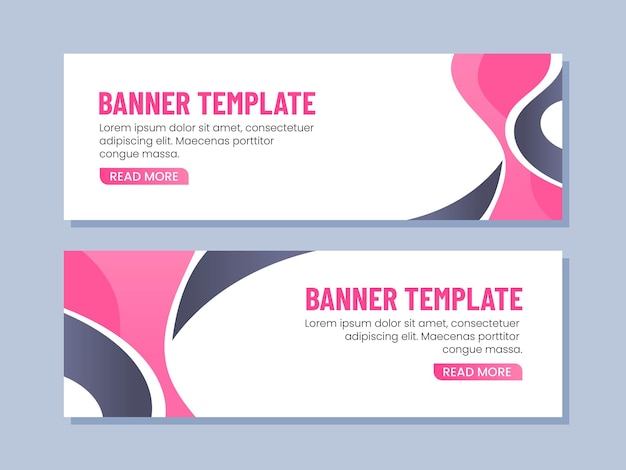 Business banner template design with pink shape