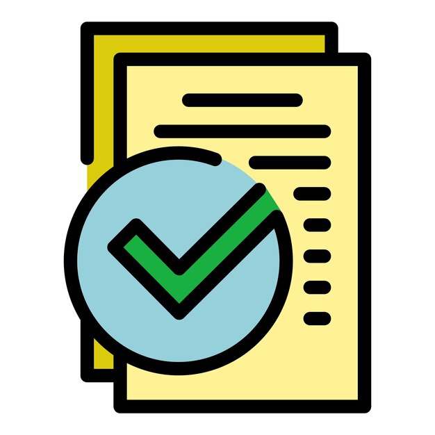business certification icon outline business certification vector icon color flat isolated