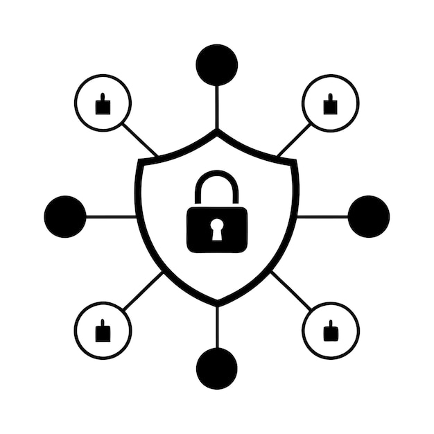 business concept featuring digital security vector style illustration design