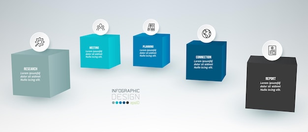 Business concept infographic template with option
