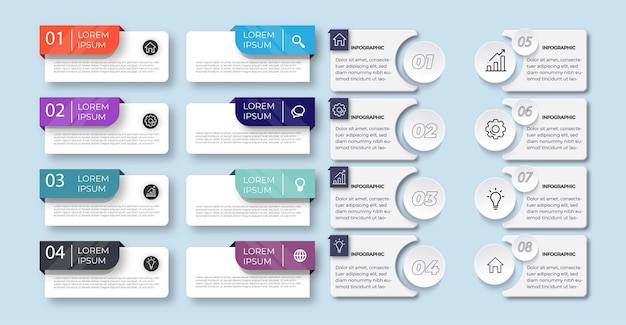 Business concept infographic template with percentage option