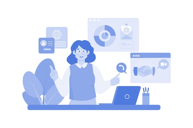 Business Contact Services Illustration concept on a white background