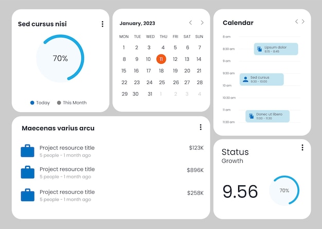 Business dashboard design for web applications and website. Dashboard template vector UI UX design.