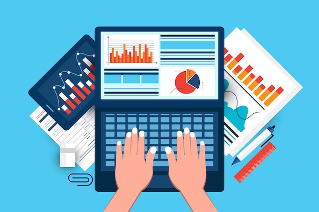 Business data analysis financial growth concept Market research
