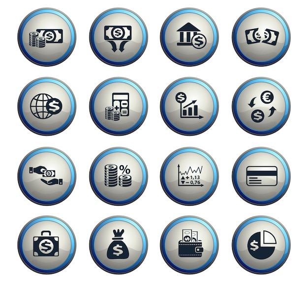 Business finance web icons for user interface design