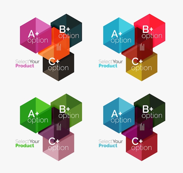 Business geometric layouts with option text