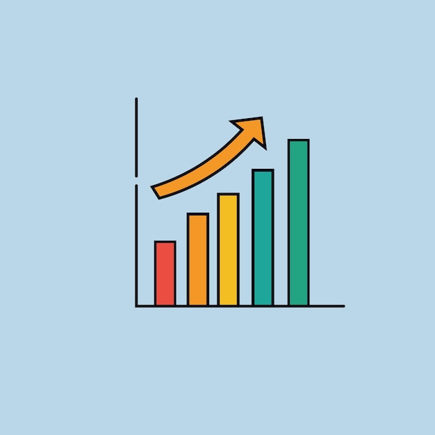 business graph with arrow