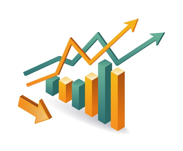 Business growth bar chart concept illustration