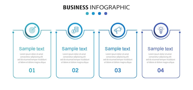 business infographic design template with 4 options or steps