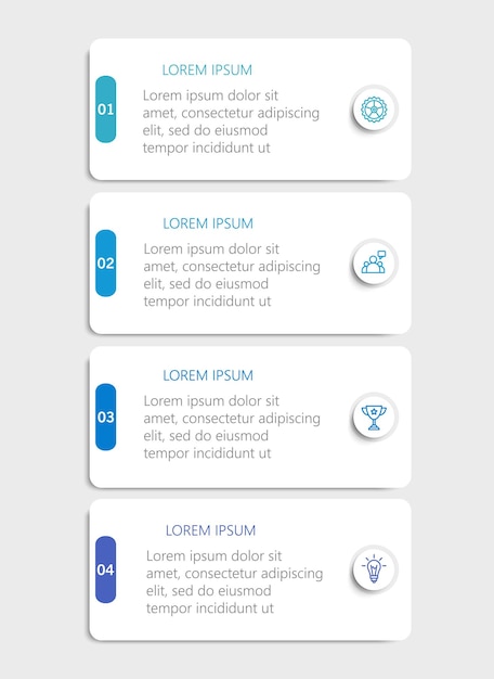 Business infographic design template with 4 options steps or processes