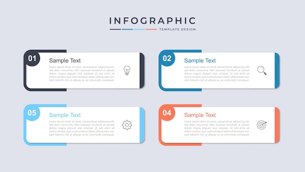 Business infographic design template with 4 options steps