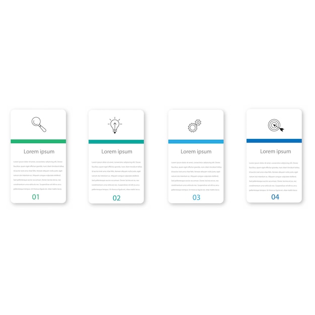 Business infographic template 4 Step timeline journey Process diagram 4 options on white background