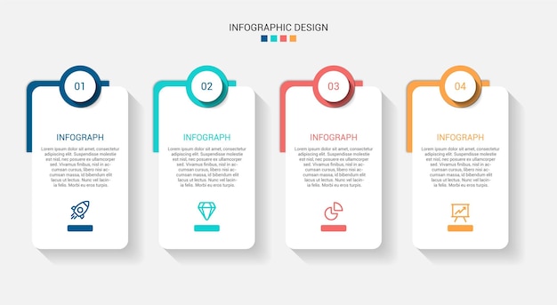 Business infographic template design with steps vector.