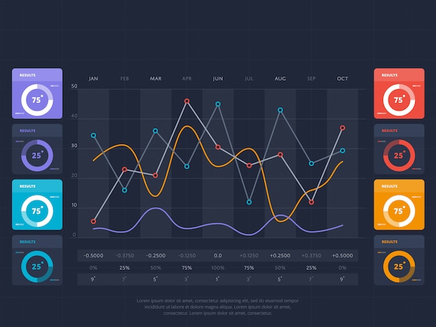 business infographics concept with online index