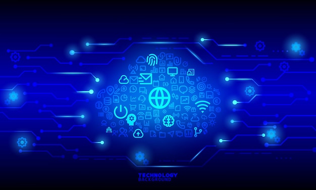 Business innovation technology concept. technology background. neon effect. circuit board concept
