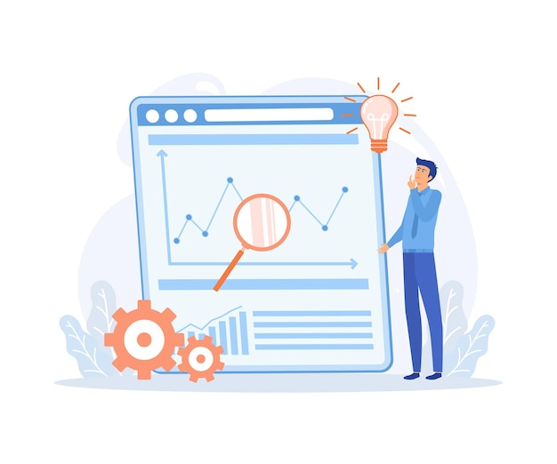 business intelligence concept business data analysis management tools intelligence enterprise strategy development flat vector modern illustration