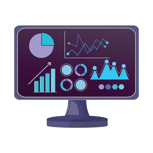 business intelligence dashboard screen with colorful infographics for datadriven decision concepts