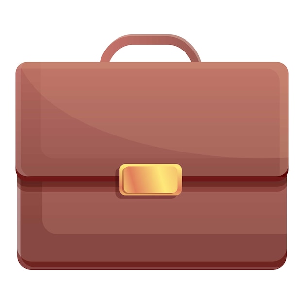 Business leather laptop bag icon Cartoon of business leather laptop bag vector icon for web design isolated on white background