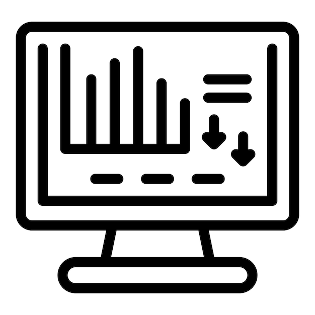 Business market breakdown icon outline vector Economic failure