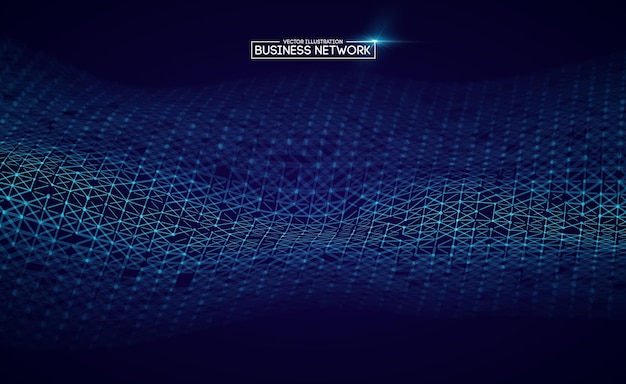 Business network digital technology blue background futuristic digital tech concept abstract technol...