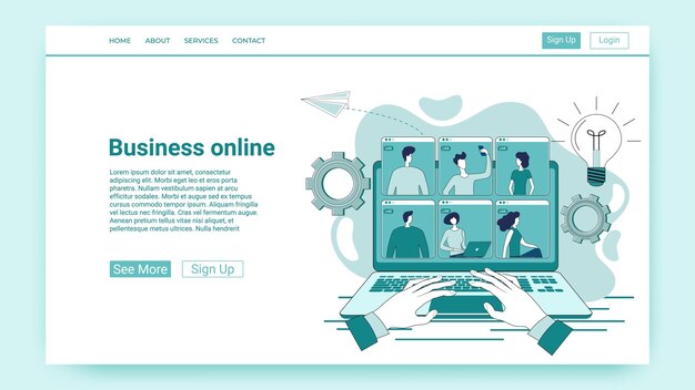 Business online Negotiations meetings and video conferences in online mode