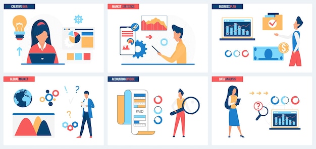 Business plan document management research for market statistics set and tiny people