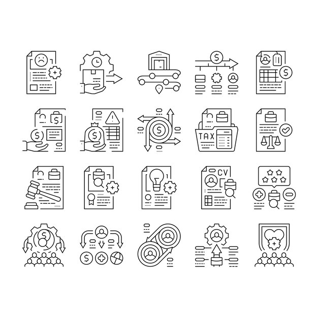 business process automation icons set vector