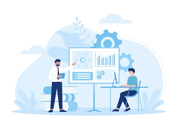 Business prospect presentation trending concept flat illustration