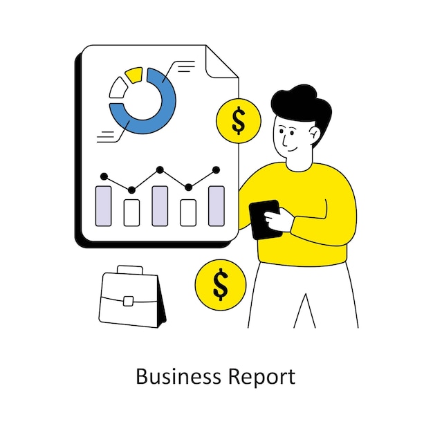 Business Report style design vector stock illustrations