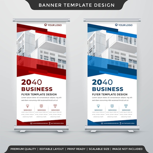 business stand banner layout template premium style