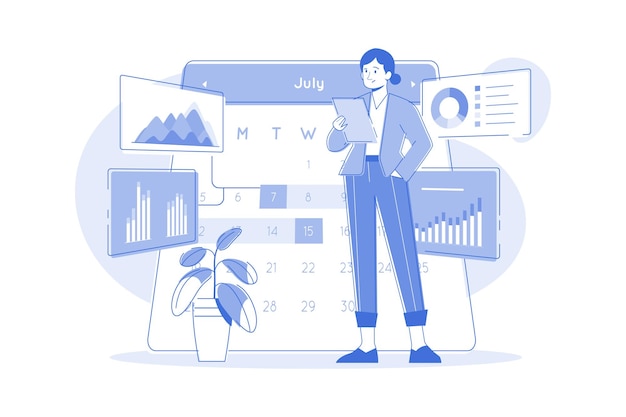 Business Strategic Planning Illustration concept A flat illustration isolated on white background