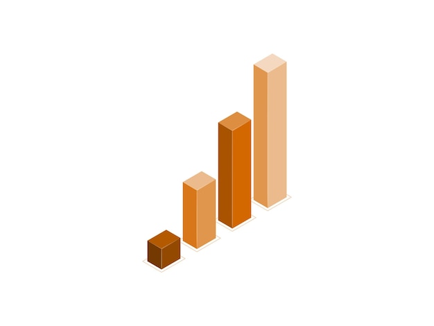 Business Success Graph Chart 3D Bars Symbolizing Profit Growth and Progress in Vector Illustration