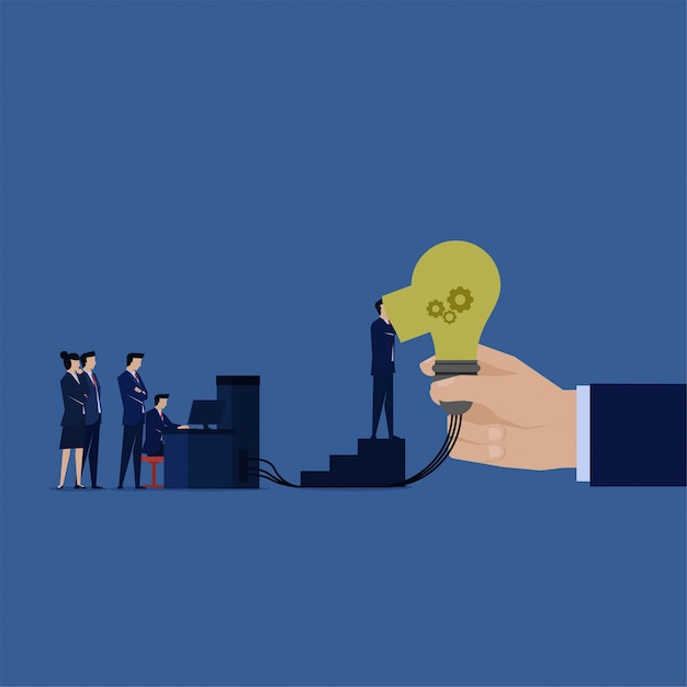 Business team fix idea for better plan.