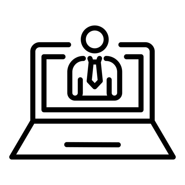 Business video call icon Outline business video call vector icon for web design isolated on white background