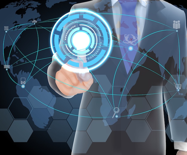 Businessman of visual touch screen