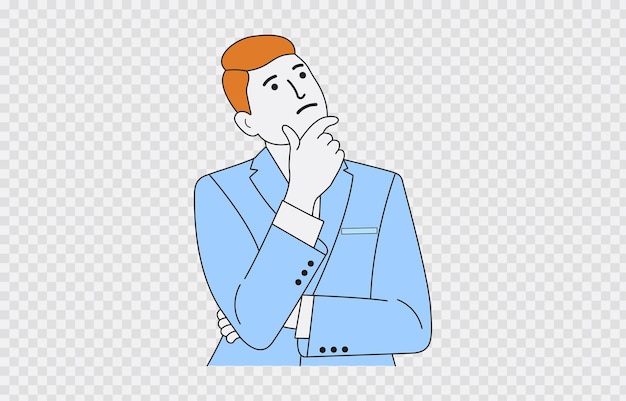 Businessman vector art Isolated on transparent background and editable stroke
