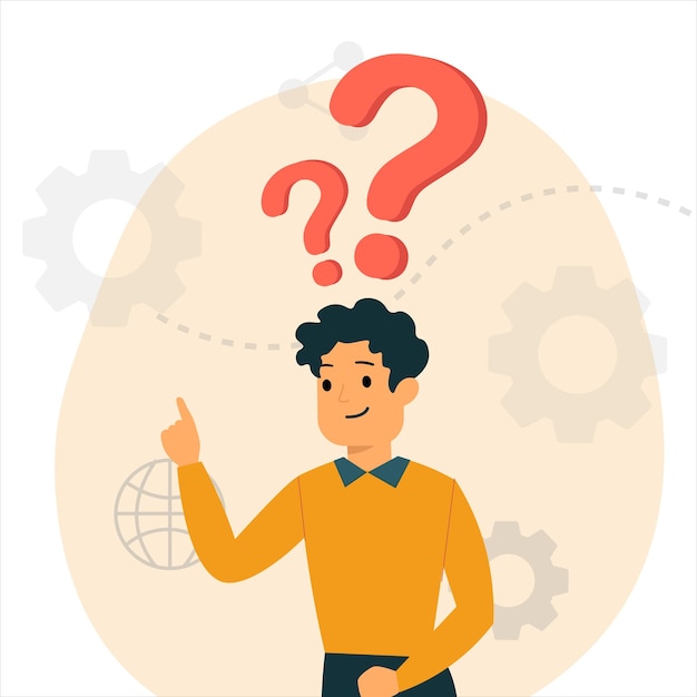 businessman with question idea helpdesk