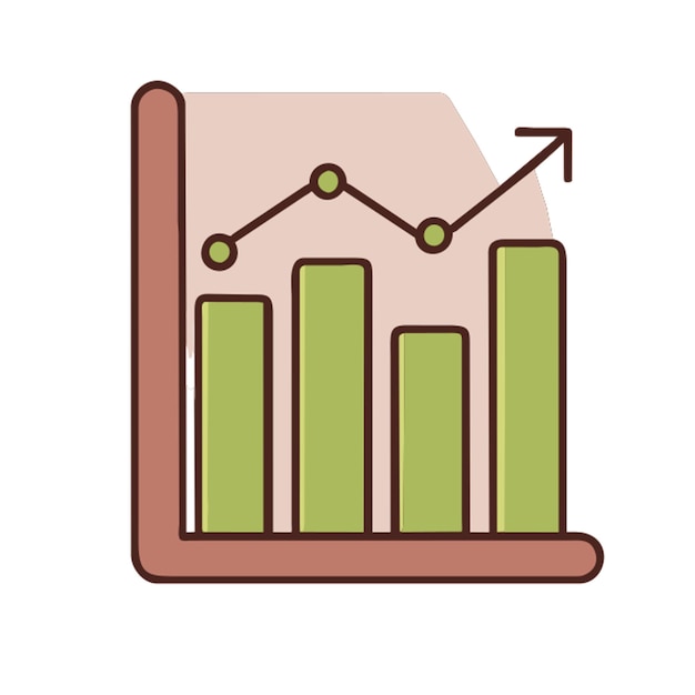 bussiness chart grow up icon colored outline