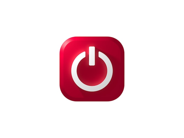 Button 3D Icon On Off