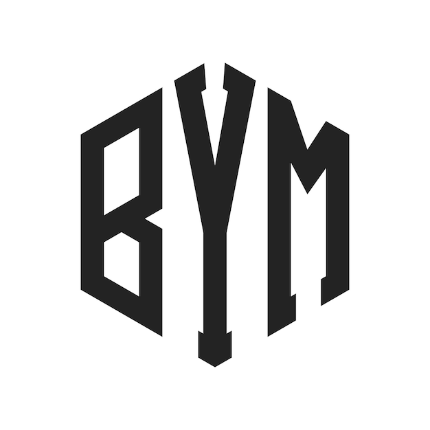 BYM Logo Design Initial Letter BYM Monogram Logo using Hexagon shape