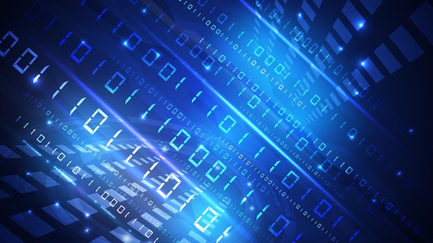 bytes of zeros and binary units pass through the network. high-tech digital network, communications, high technology. eps 10.